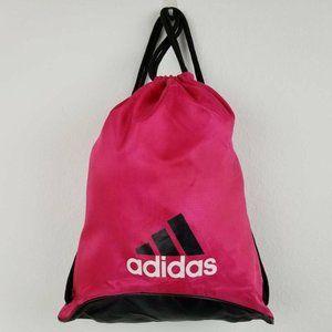 Adidas Unisex Drawstring Backpack Red Black Logo